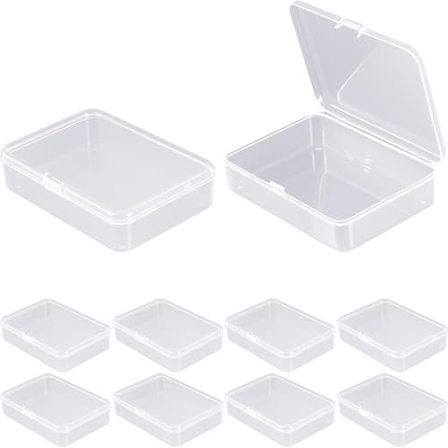 Jyvex Lot de 8 boîtes de rangement avec couvercle - 8,8 x 6 x 2,1 cm - En plastique - Avec couvercle - Petite boîte de rangement en plastique pour pilules, perles et accessoires de bricolage