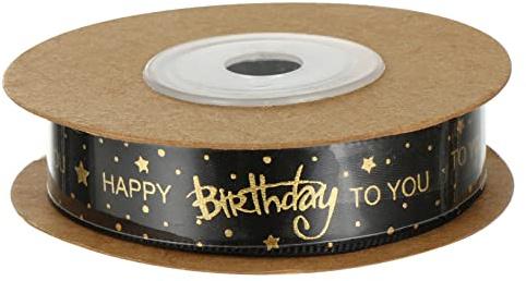 Garneck Happy Birthday Geschenkband 1-9 – Schwarzes Satinband Mit „Happy Birthday-Aufdruck 1 5 Cm Breit Ideal Für 60 Geburtstag Dekoration Und Geschenkverpackung