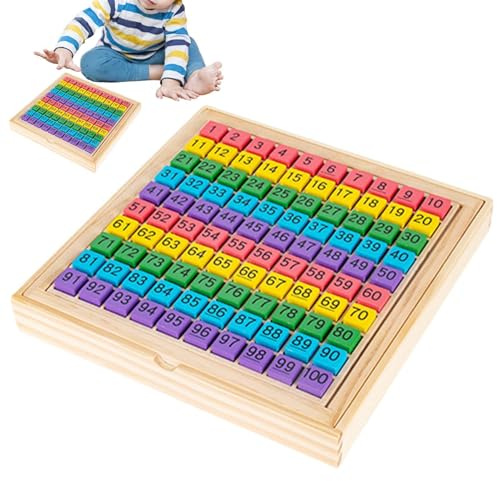 Tablero de conteo de matemáticas, Tarjeta de Madera - 1-100 números de Aprendizaje para Niños | Juego de conteo educativo preescolar de más de 3 Años