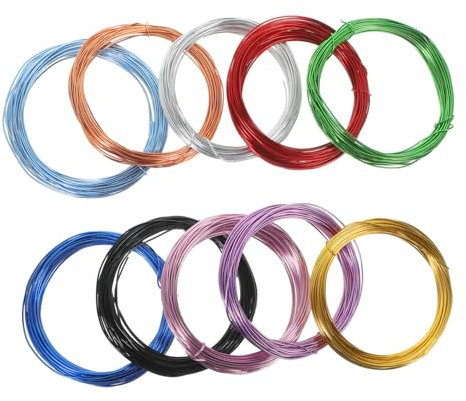 Angoily 10rollen Aluminiumdraht Zum Schmuckbasteln Flexibler Metalldraht Für Diy-projekte Langer Draht Zur Perlenherstellung Für Halsketten Armbänder Und Ohrringe