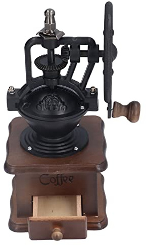 Acouto Molinillo de café Manual, Molinillo de café de Estilo Vintage Burr Amoladora de Madera Portátil de Madera para Uso de la Oficina en Casa