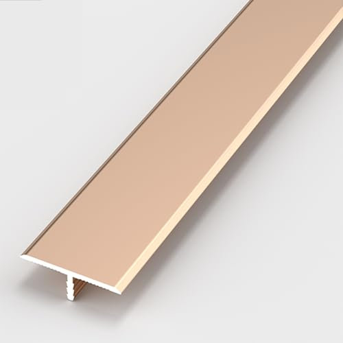 VQWQV Aluminium Barre Décorative en T Barre De Transition Baguettes De Finition Bande De Bordure Moquette pour Transitions De Sol Entre Seuils Carrelages Sols Bois Tapis(Gold,3pcs*90 * 4cm)