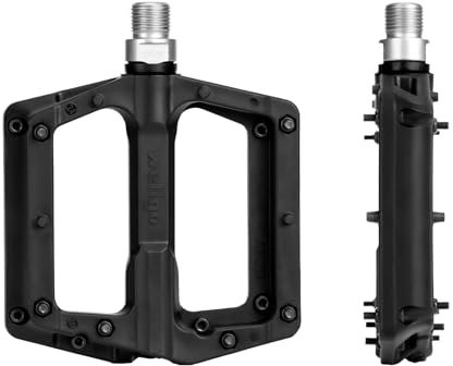 Hycline Bike Pedals - 9/16 Boron Steel Spindle, Nylon Fiber Body, Durable Sealed Bearings with Non-Slip Platform for Mountain, BMX, Road Bikes