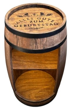 weeco armoire de bar LED. Avec gravure d'anniversaire comme cadeau. Casier à vin, armoire à vin XL. Baril vintage décoration salon. Minibar gin whisky bière. Table de bar tonneau de vin. Plateau en