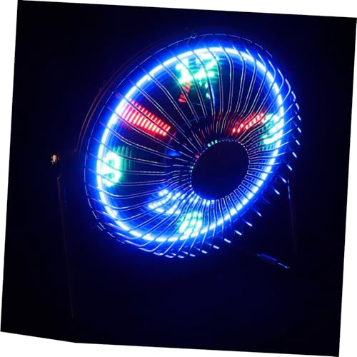 EPIGEIST Ventilador USB de Escritorio Mini con Reloj LED y Pantalla de Temperatura Motor sin Escobillas Silencioso Estructura Metálica Portátil para Oficina y Viaje