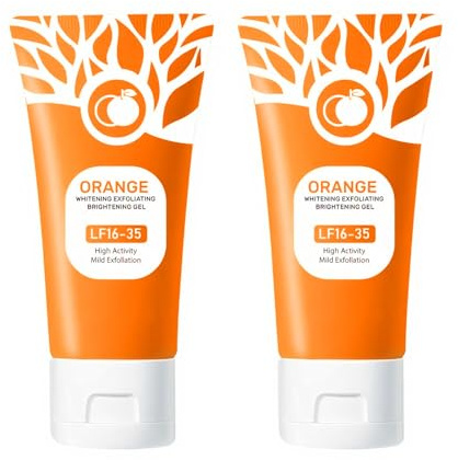 Orange Peeling Gel Limpiador de Poros Cara Profundo Exfoliante Facial Y Cuerpo Exfoliante ScrubGel para Mujer, para Toda la Cara Limpieza Profunda e Hidratante (100 g) (2 unidades)