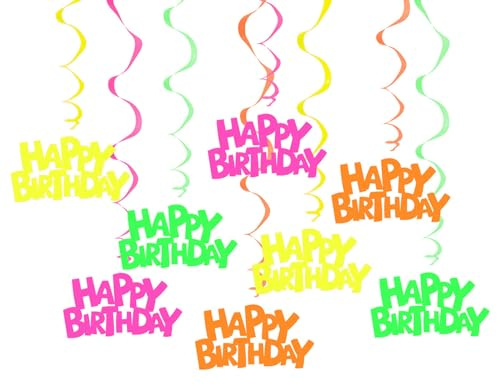 Carteles colgantes de feliz cumpleaños para fiestas iluminadas para reuniones familiares, suministros de decoración de pared para niños