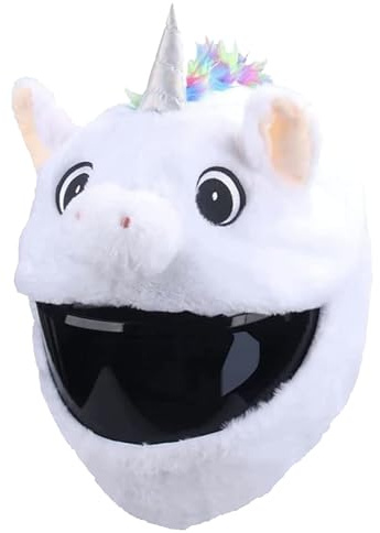 Gxdamxz Copertura protettiva per casco da moto con unicorno, per uomini e donne, colore: bianco