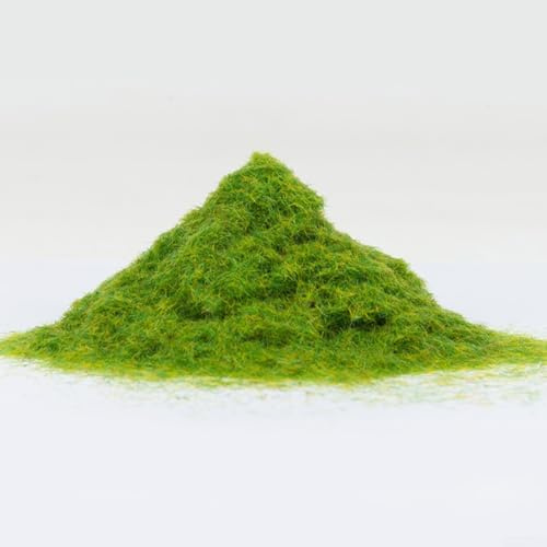 Model Railway Scenery - Polvo de hierba artificial de nailon de 500 g, hierba estática de 3 mm para terrenos de diorama, textura natural para paisajes y diseños ferroviarios (30 g)