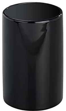 WENKO Porte Brosse à Dents, gobelet Salle de Bain Polaris, Noir, Céramique, ø7,5 x 11 cm