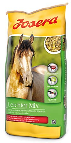 JOSERA Leichter Mix (1 x 20 kg) | Premium Pferdefutter mit energiereduzierter Rezeptur | haferfrei | Müsli für Pferde in leichter Arbeit oder Erhaltung| 1er Pack