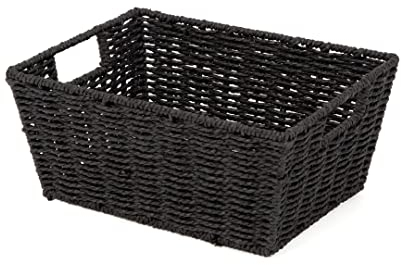 Compactor Etna Cesto Rettangolare in Carta Intrecciata a Mano, Nero, 31 x 24 x H. 14 cm, RAN6543