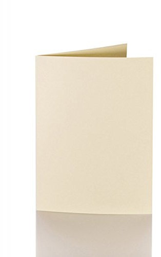 Paper24 50 Klappkarten 15 x 20 cm /30 x 20 cm offen, Farbe: 01 zartcreme 240g
