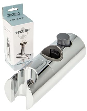 tecuro Support de douche coulissant pour barre murale Chromé 18 mm