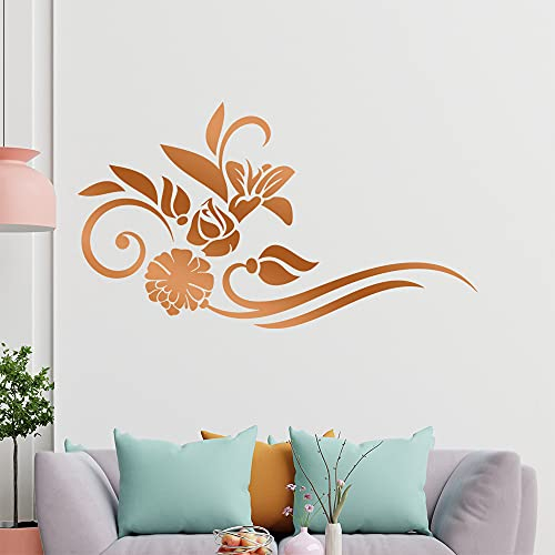 Blumen - Linien Wandtattoo in 6 Größen - Wandaufkleber Wall Sticker - Dekoration, Küche, Wohnzimmer, Schlafzimmer, Badezimmer