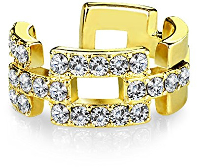 Bungsa Ear Cuff Kristalle Zirkonia Stein für Damen