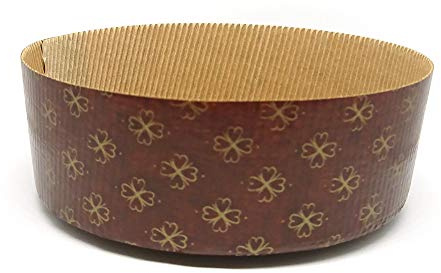 Molde Panettone 750g bajo – 5 piezas – pirottino desechable de papel de horno - Ideal para panettoni, Panettone gastronomico, tartas de Navidad, pandoro ecc. [Dream's Party]