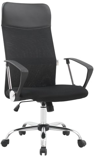 ZIK - Sedia Ufficio con Supporto Lombare, Poltrona Ufficio Presidenziale Ergonomica con Ruote per Parquet in Rete Traspirante, Seduta Comoda Imbottita con Gommapiuma 7cm, Sedie con Portata 150Kg