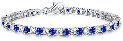 Diamond Treats 925 Sterling Silber Tennisarmbänder für Damen und Mädchen, Silber-Armband mit funkelnden weißen und farbigen Zirkonia Steinen, Sterling Silber Schmuck Geschenke für Frauen