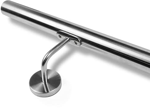 INOXLM Corrimano diam. 42,4 mm in acciaio inox AISI 304 con finiturasatinata | Corrimano in acciaio inox made in Italy | Corrimano fai da te | Corrimano ideale per uso interno ed esterno (800 mm)