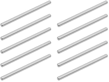 sourcing map 10stk. Passstift 304 Edelstahl Heringe Stützregale Silber Ton | Silber Ton 5mm x 80mm, 304 Edelstahl, 5mm x 80mm