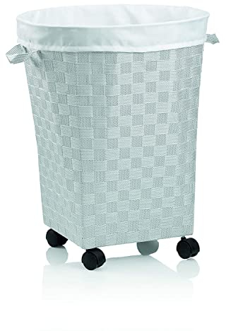 Kela Badezimmer Wäschekorb, Kunststoff, Grau/Weiß