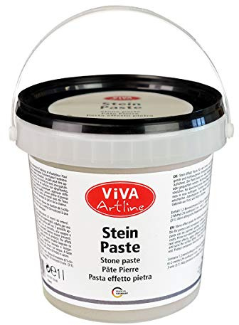 Viva Decor Artline Stein Paste (Farbe Sepia, 1 l) Cremige Strukturpaste für Mixed Media-Künstler zum Auftragen mit Pinsel, Spachtel oder Schwamm auf Leinwand, Steinpaste zum Malen - Made in Germany