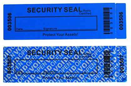 50 Stück 35x120 mm Blaue No Transfer Sicherheits Garantie Void Etiketten | mit 3 Seriennummern, Keine Rückstände, SGS RoHs, mehrere Oberflächen, Premium-Markenverpackung, für Garantie & Nachweis
