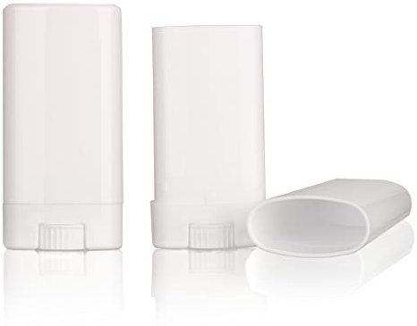 25 Stück Leere weiße 15 g ovale Lippenbalsam Tube Deodorant Behälter 15 ml Lippenstift Tube (weiß)
