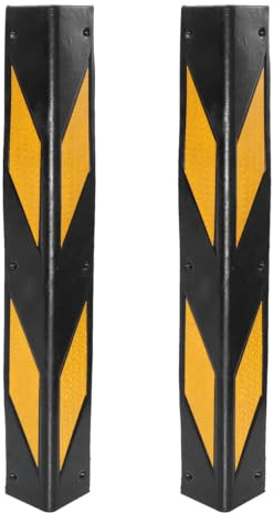 Angoily Lot De 2 Protections d'angle en Caoutchouc Réfléchissantes 23.62X2.95 Pouces pour Garages Murs Et Parkings Absorption D'Impact Protection Anti-Chocs pour Coins Et Piliers