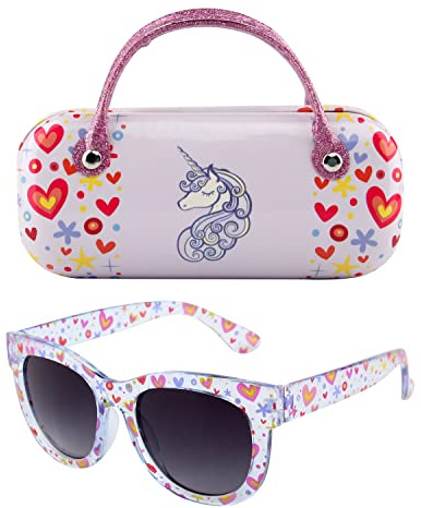 KENBO Kids Sunglasses for Girls UV Protection Toddler Sunglasses with Handled Unicorn Glasses Case