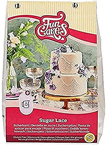 FunCakes Mix für for Lace Gluten Free, glutenfrei, 400 g | Zuckerspitze, Einfach zu verwenden, Instant-Mix für essbare weiße Kuchenspitze, Köstlicher Toffee-Geschmack