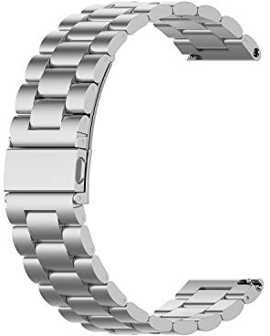 Eono Correa Metálica de Reloj de Liberación Rápida, 22mm Metal Acero Inoxidable Reemplazo Pulseras Repuesto para Hombre Mujer 18mm 20mm 22mm, Plata
