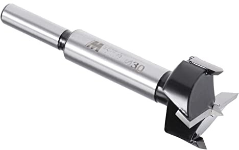 Kozelo Forstner Spiralbohrer - [30mm] Tungsten robustmetall Bohreröffner für Holz Möbel Scharnier Holzbearbeitung Verwendung Runde Schaft Schwarz