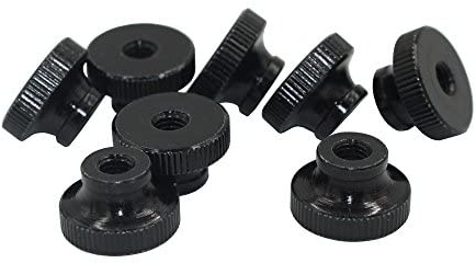 HSCRSTAR 10pcs M2 Black Plated Carbon Steel Knurled Thumb Nut Hand Tighten Nut 3D Printers Parts Curtain Wall