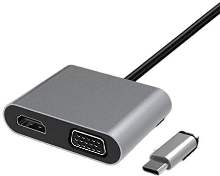 Station d'accueil Type-c convertisseur 2-en-1 USB-C vers HDMI/VGA adaptateurs Double Interface HD