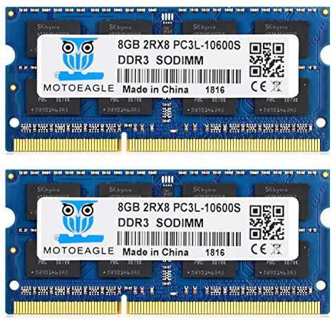 DDR3 1333 SODIMM 16GB Kit (8GBx2) PC3 10600S 8GB DDR3L 1333MHz 2Rx8 PC3-10600 204-pin 1.35V/1.5V Laptop Memory