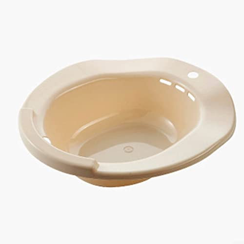 HOHOVYVY Sitz Badewannen-Waschbecken für WC-Sitz, nach der Geburt, Pflege, Sitz, Bad, Hämorrhoiden, ohne Kniebeugen, Anti-Überlauf-WC-Sitz (beige)