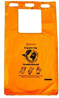 Hundekotbeutel - ORANGE - bedruckt schwarz - abreissbar 21 x 35 + 3 cm (100 Stück)