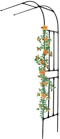 LIYI929GP Metall Rosenbogen Garten Halbbogen Rankhilfe Rankgitter, 240cm Witterungsbeständig Gartenbogen Gartenlaube Stabiler, Halb-rosenbogen Pergola Rankgitter Torbogen Für Kletterpflanzen