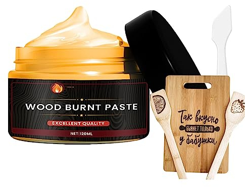 Qutalmi Holzbrennpaste Brennpaste Gel, 120ml Brennpaste für und Basteln, Einfach aufzutragende Brennpaste, Multifunktionales Brandmalerei Zubehör Für Papier, Leder, Stoff