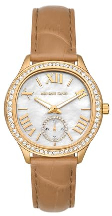 Michael Kors Sage Watch for Women, Quartz Three Hand Movement with Stainless Steel or Leather Strap