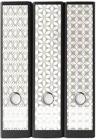 Ordnerrücken Etiketten selbstklebend – 9 Aufkleber zum Beschriften – für Ordner A4 breit – Klebeetiketten als Rückenschilder für Ordner breit – opak: Untergrund scheint nicht durch - MUSTER BEIGE