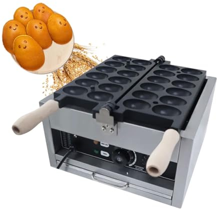 Commercial Egg Shaped Waffle Maker, 2000W Bubble Waffle Iron Machine With 122-572°F Temperature Control, Non-Stick Teflon Coating, Egg Cooker for Restaurants, Snack Bars, Parties, Shopping Malls