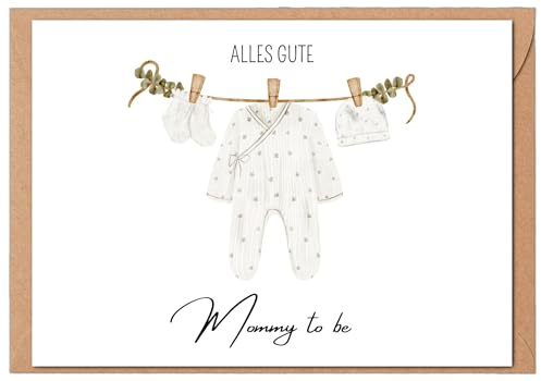 MOKY Glückwunschkarte zur Schwangerschaft Grußkarte Mommy to be Postkarte mit Umschlag