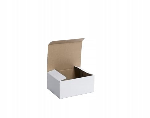 WePack 50 Stück Klappdeckelkartons 250x150x100 mm Innenmaß Weiss 1-Wellig Bautyp Fefco 426 Versandbox Neu