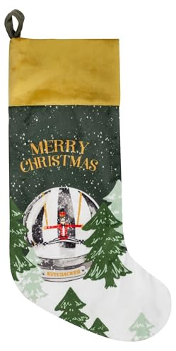furn. Showtime Weihnachtsstrumpf aus bedrucktem Samt, Mehrfarbig, 29 x 27cm