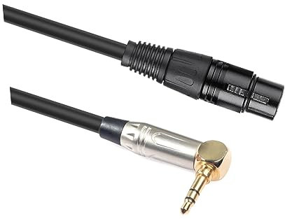 VICASKY 3,5mm Xlr Mikrofon Adapterkabel 0,3m 90 Grad Winkel Vergoldet Kupfer Pvc Ummantelt Für Smartphone Audioplayerpc Mikrofonanschluss