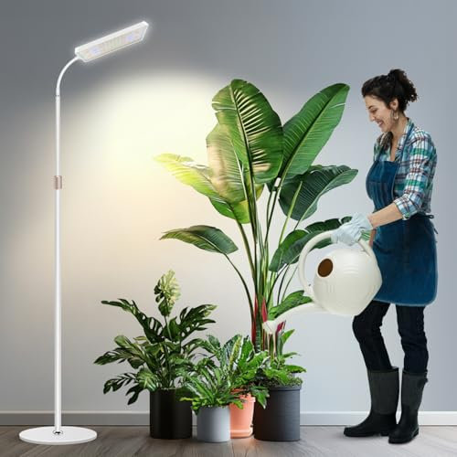 Wiaxulay Floor Grow Lights for Indoor Plants, 153 LED Full Spectrum Plant Light with Stand Adjustable Height, Halo Plant Grow Light with 4/8/12/16H Timer, 3 Light Modes for Growing Large Tall Plants