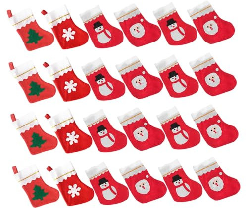 Alipis 24stücke Weihnachtsstrumpf Kleine Sockendekoration Für Party Und Geschenktüten Festliche Ornamente Für Weihnachten Und Familienfeiern Zufällige Designs